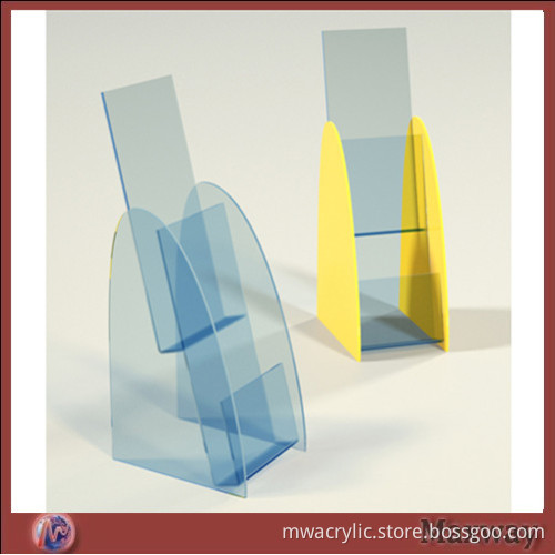 Perspex two layers blue table-top brochure/leaflet holder/display